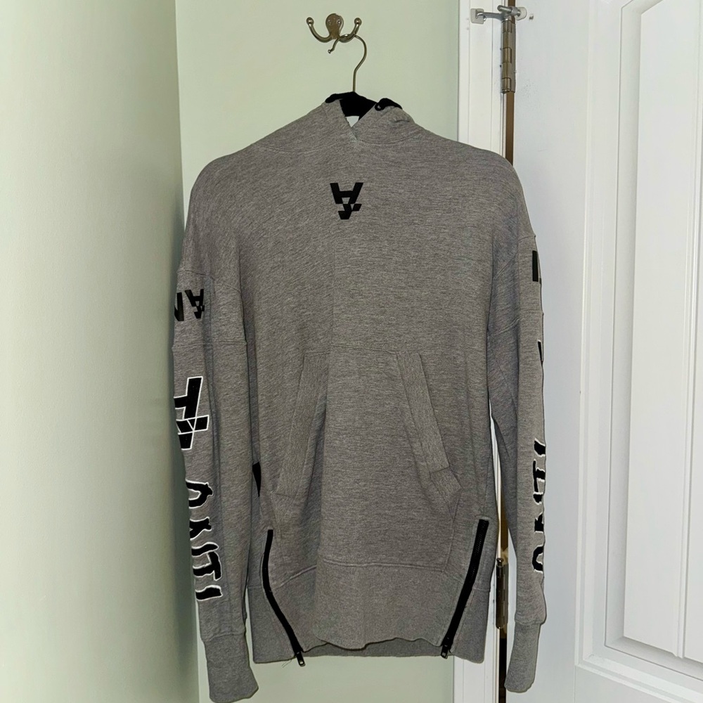 The Anti Order - Gray Hooded Sweatshirt with Sherpa Hood Lining